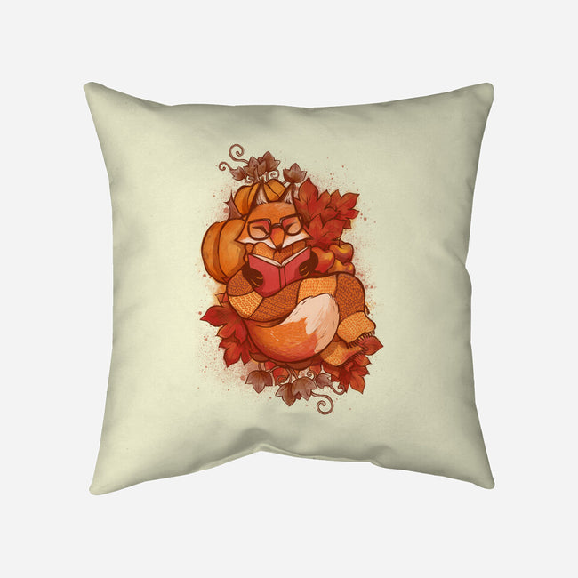 Autumn Reader-None-Removable Cover-Throw Pillow-ricolaa