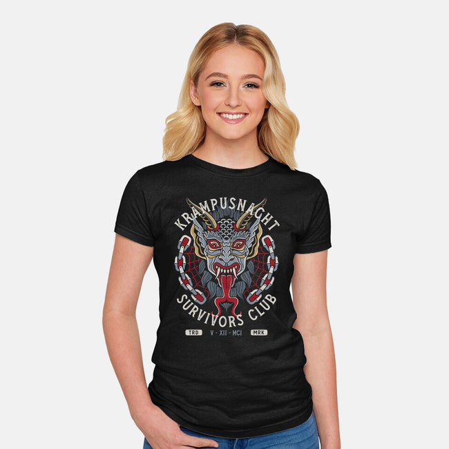 Krampusnacht Survivors Club-Womens-Fitted-Tee-Nemons