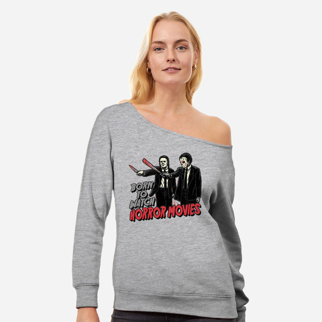 Horror Duo-Womens-Off Shoulder-Sweatshirt-momma_gorilla