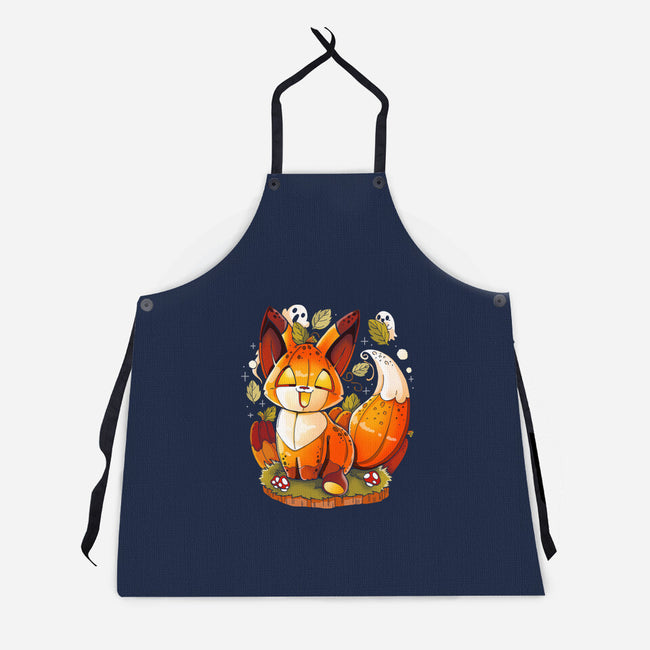 Pumpkin Fox-Unisex-Kitchen-Apron-Vallina84