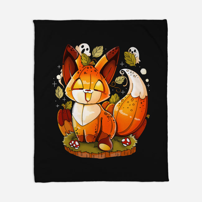 Pumpkin Fox-None-Fleece-Blanket-Vallina84