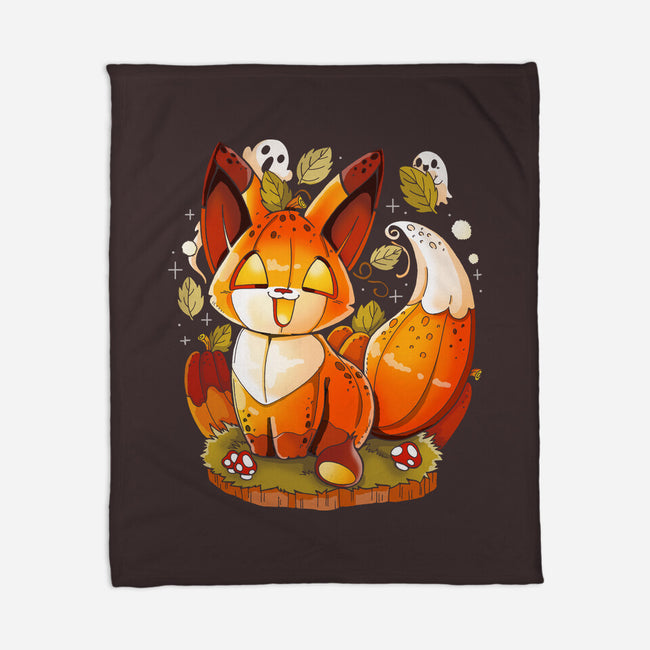 Pumpkin Fox-None-Fleece-Blanket-Vallina84