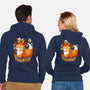 Pumpkin Fox-Unisex-Zip-Up-Sweatshirt-Vallina84