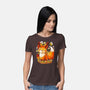 Pumpkin Fox-Womens-Basic-Tee-Vallina84