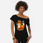 Pumpkin Fox-Womens-Off Shoulder-Tee-Vallina84