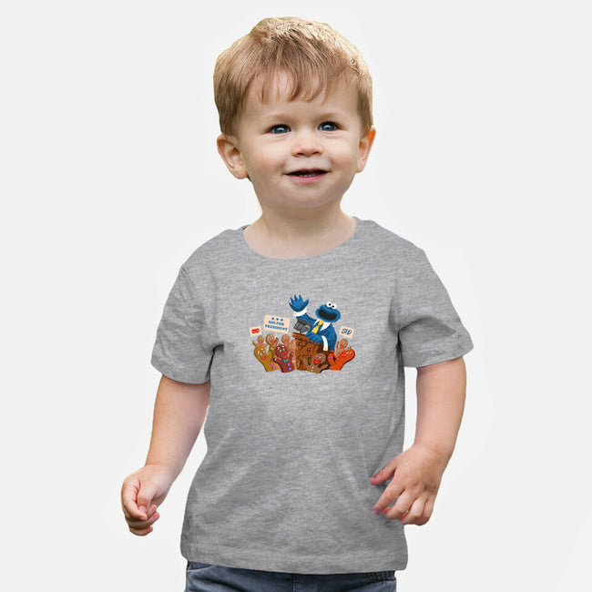 Cookie Monster For President-Baby-Basic-Tee-ugurbs