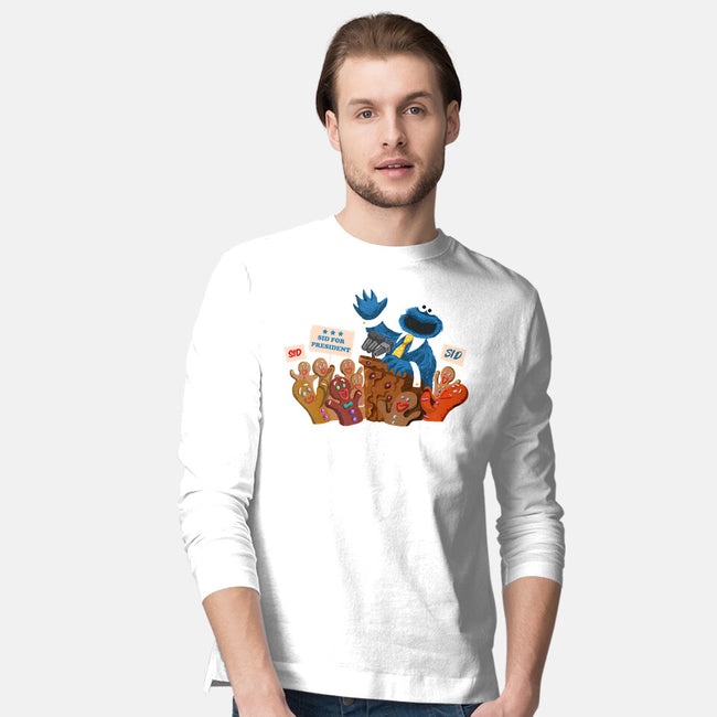 Cookie Monster For President-Mens-Long Sleeved-Tee-ugurbs