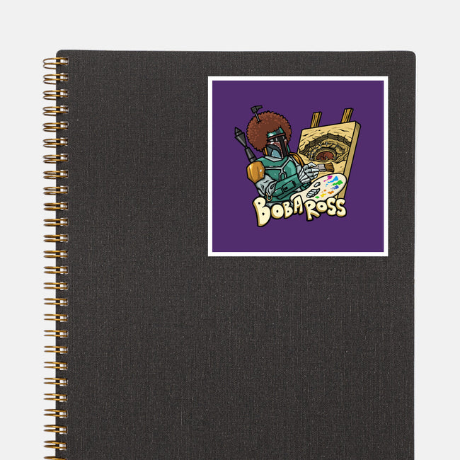 Bob-A-Ross-None-Glossy-Sticker-ugurbs