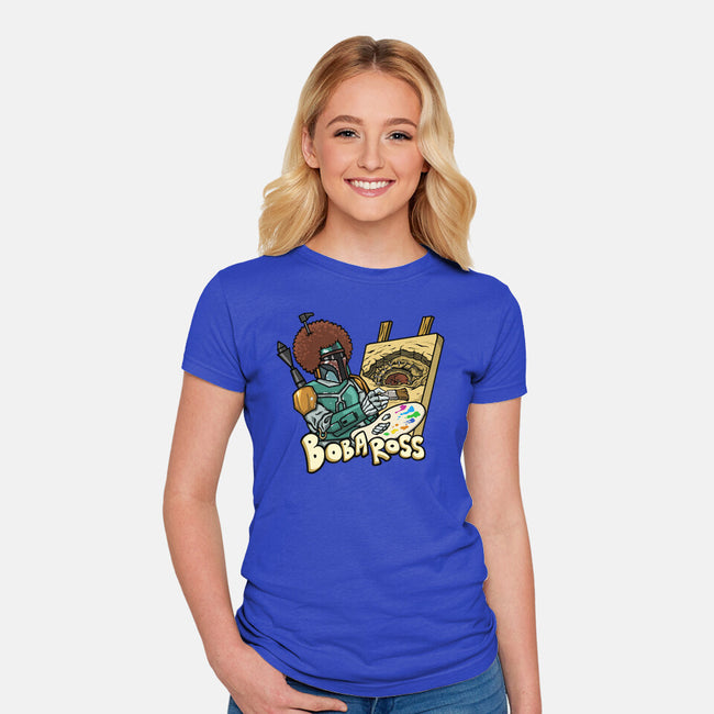 Bob-A-Ross-Womens-Fitted-Tee-ugurbs