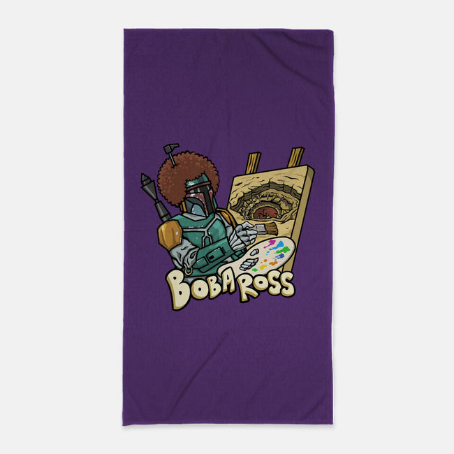 Bob-A-Ross-None-Beach-Towel-ugurbs