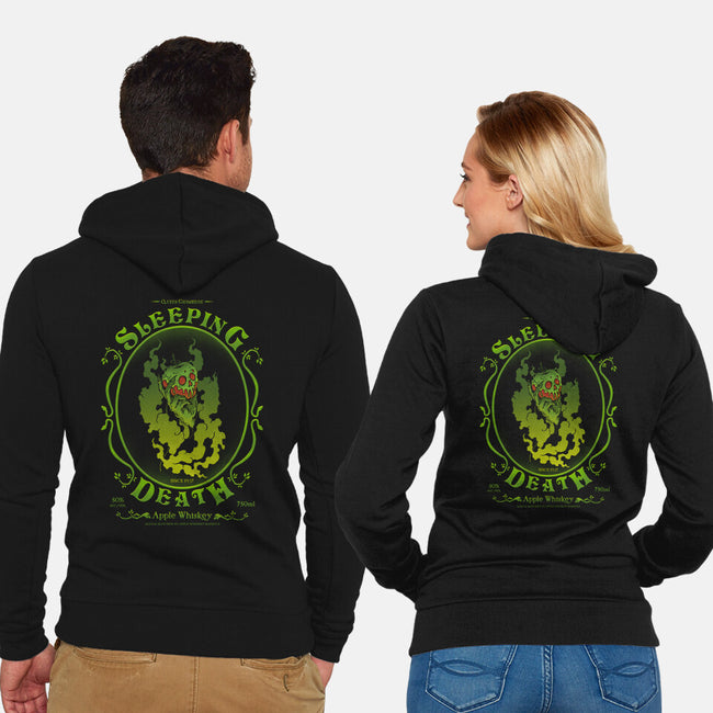 Sleeping Death Whiskey-Unisex-Zip-Up-Sweatshirt-pigboom