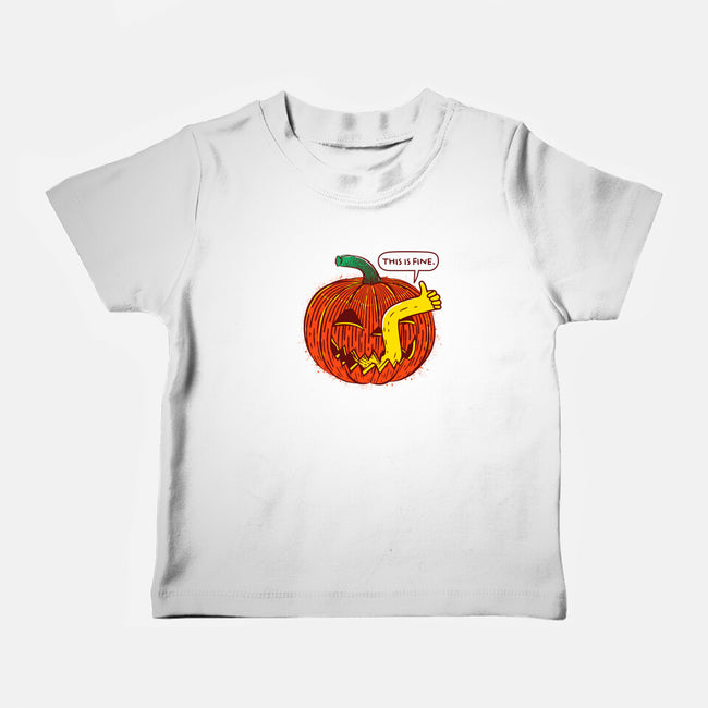 I'm Fine Pumpkin-Baby-Basic-Tee-rocketman_art