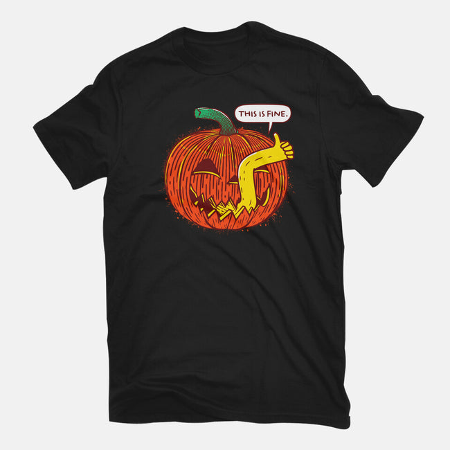 I'm Fine Pumpkin-Mens-Basic-Tee-rocketman_art