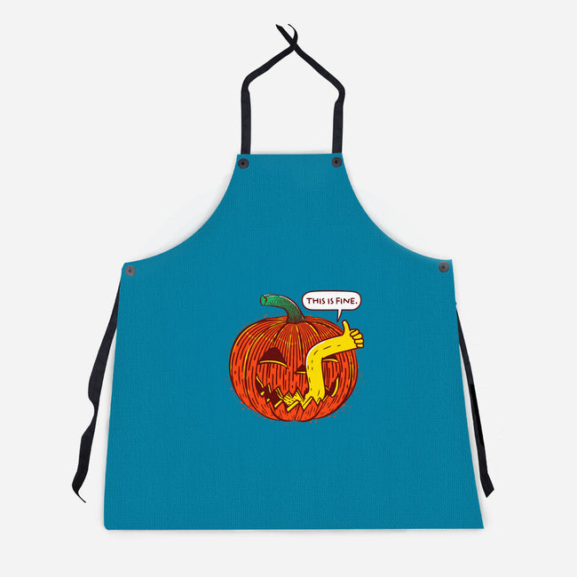 I'm Fine Pumpkin-Unisex-Kitchen-Apron-rocketman_art