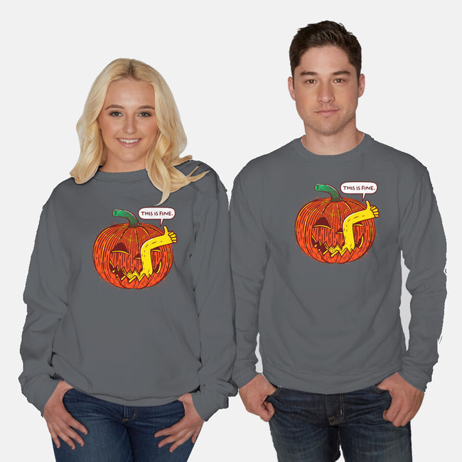 I'm Fine Pumpkin-Unisex-Crew Neck-Sweatshirt-rocketman_art