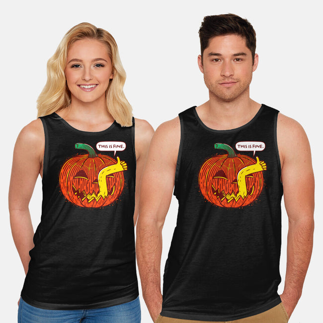 I'm Fine Pumpkin-Unisex-Basic-Tank-rocketman_art