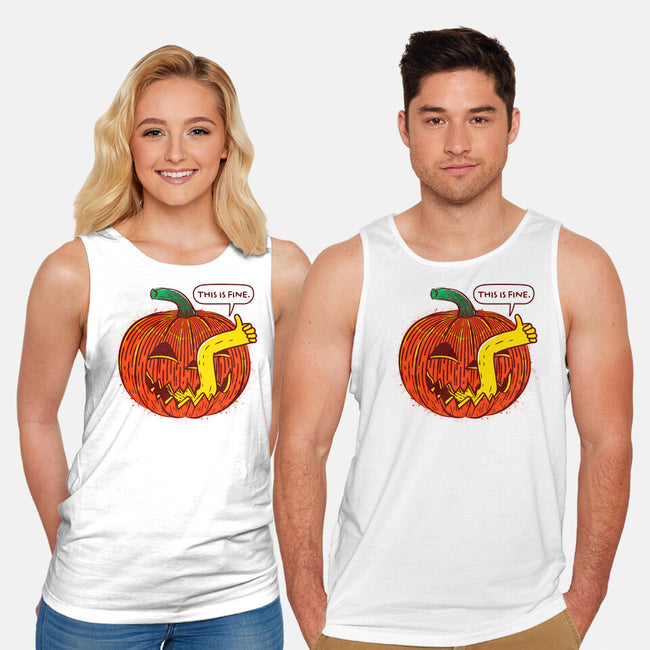 I'm Fine Pumpkin-Unisex-Basic-Tank-rocketman_art