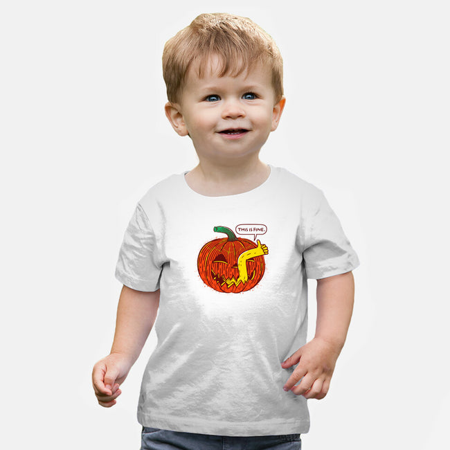 I'm Fine Pumpkin-Baby-Basic-Tee-rocketman_art