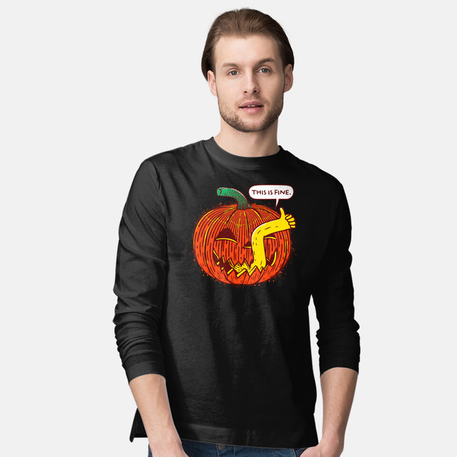 I'm Fine Pumpkin-Mens-Long Sleeved-Tee-rocketman_art