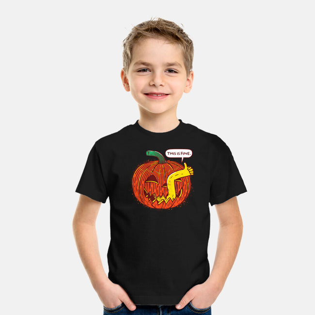 I'm Fine Pumpkin-Youth-Basic-Tee-rocketman_art