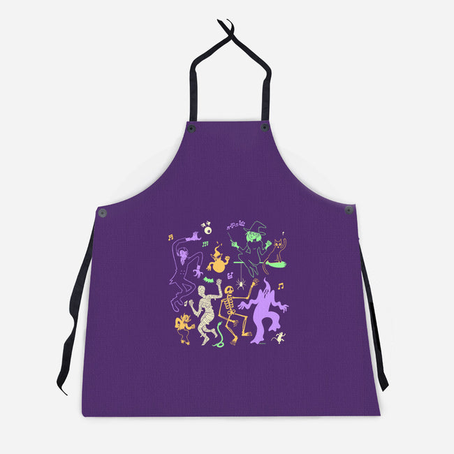 Halloween Dance Party-Unisex-Kitchen-Apron-Karakenio