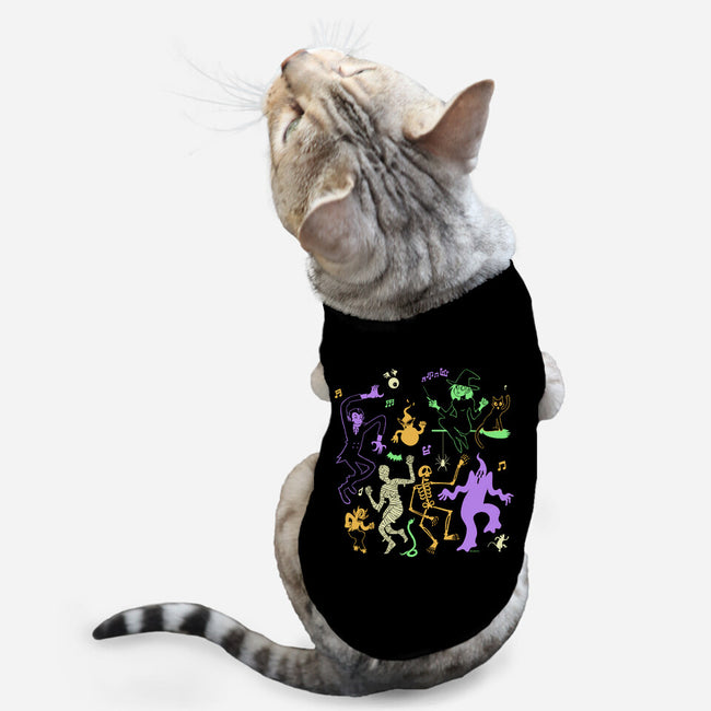 Halloween Dance Party-Cat-Basic-Pet Tank-Karakenio