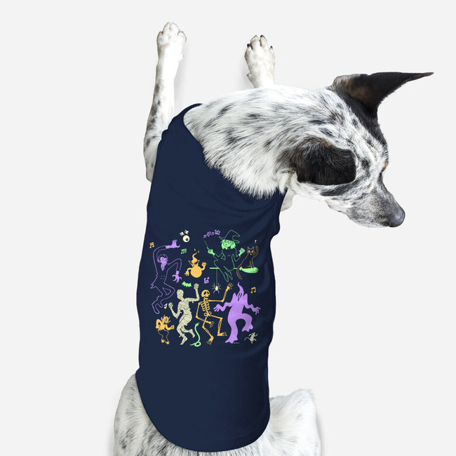 Halloween Dance Party-Dog-Basic-Pet Tank-Karakenio