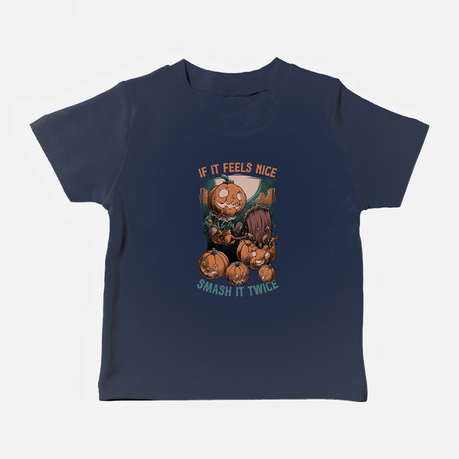 Pumpkin Smash Halloween-Baby-Basic-Tee-Studio Mootant