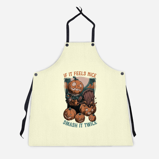 Pumpkin Smash Halloween-Unisex-Kitchen-Apron-Studio Mootant