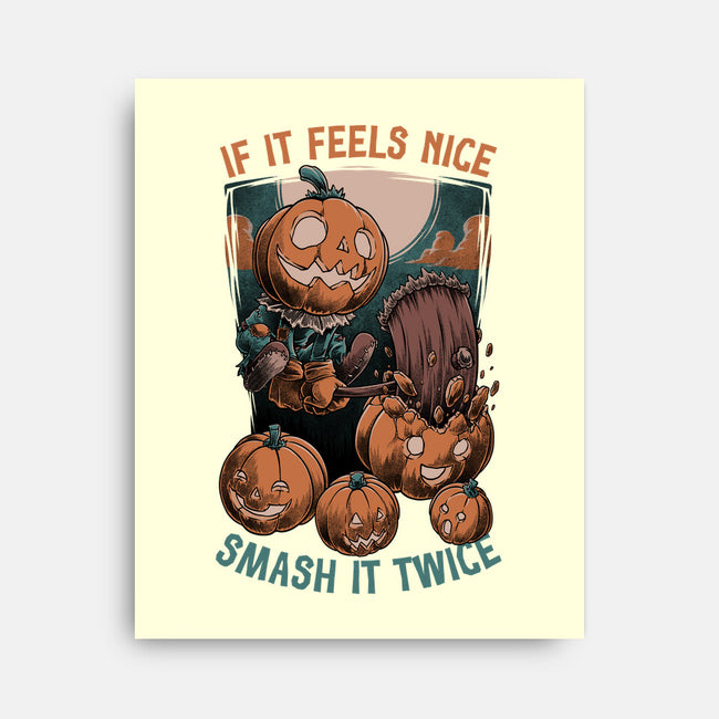 Pumpkin Smash Halloween-None-Stretched-Canvas-Studio Mootant