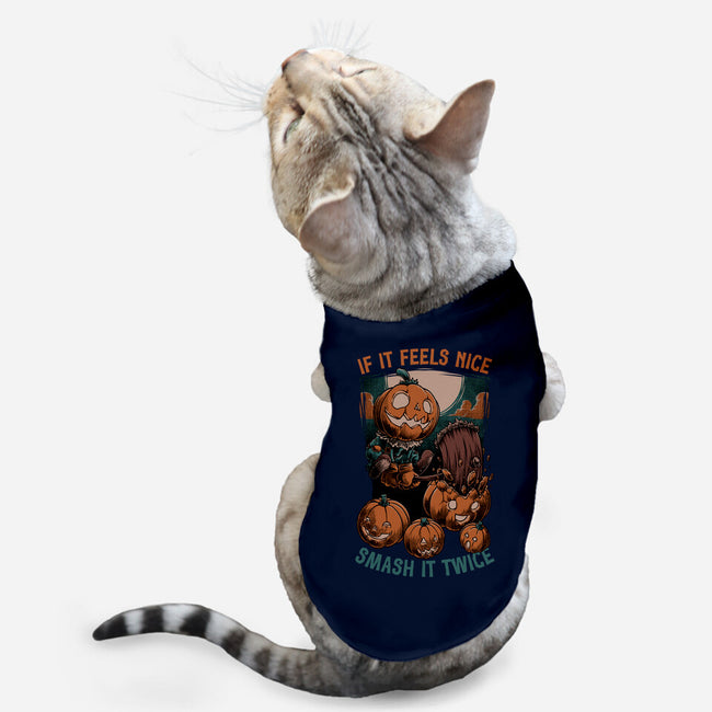 Pumpkin Smash Halloween-Cat-Basic-Pet Tank-Studio Mootant