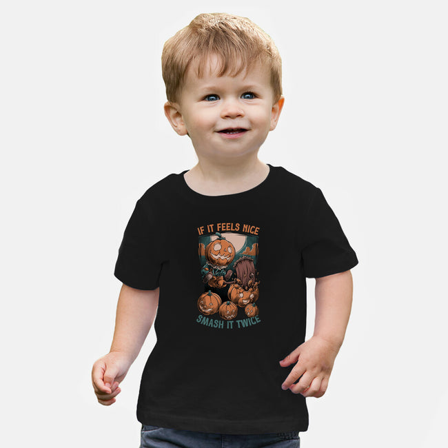 Pumpkin Smash Halloween-Baby-Basic-Tee-Studio Mootant