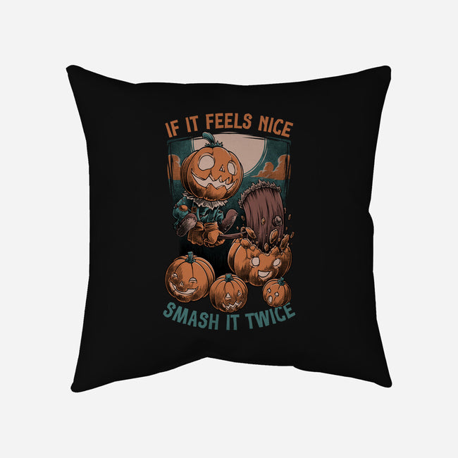 Pumpkin Smash Halloween-None-Removable Cover-Throw Pillow-Studio Mootant