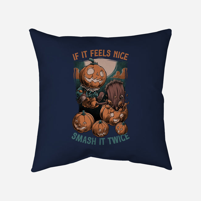 Pumpkin Smash Halloween-None-Removable Cover-Throw Pillow-Studio Mootant