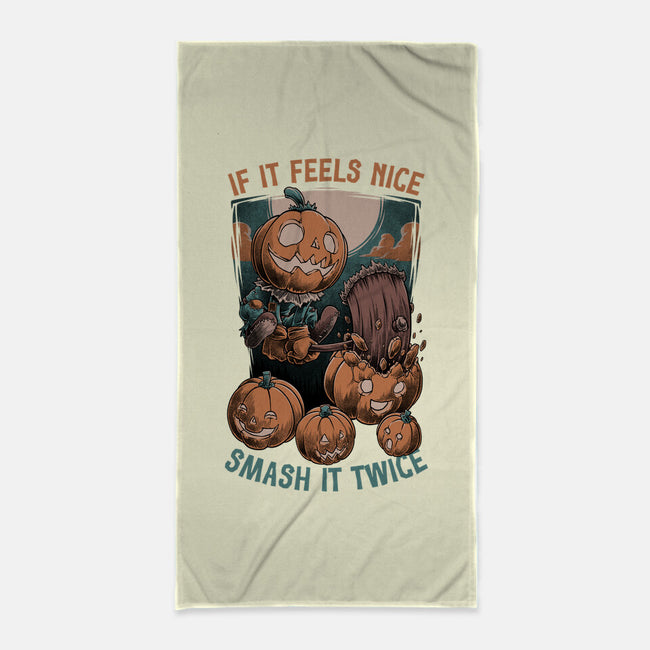 Pumpkin Smash Halloween-None-Beach-Towel-Studio Mootant