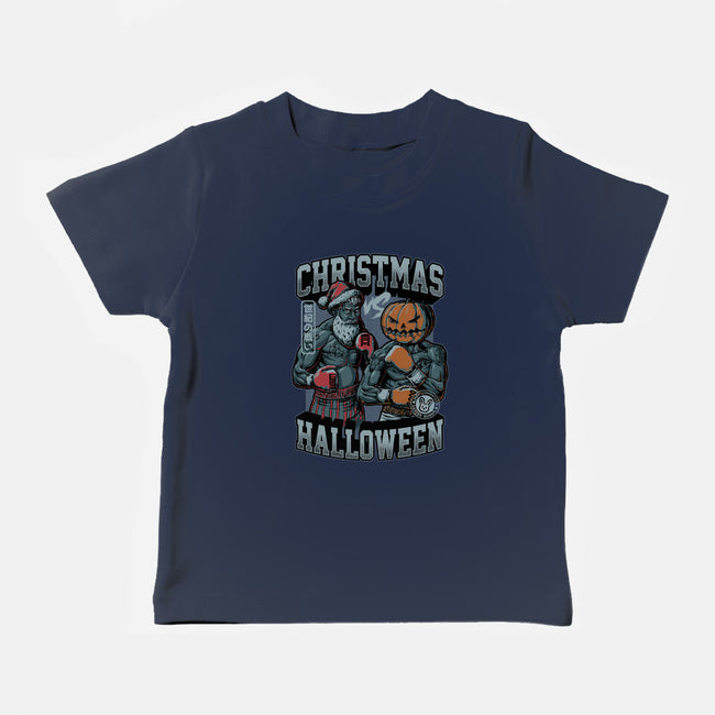 Christmas Vs Halloween-Baby-Basic-Tee-Studio Mootant