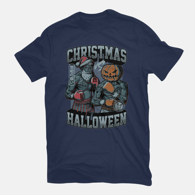 Christmas Vs Halloween-Youth-Basic-Tee-Studio Mootant