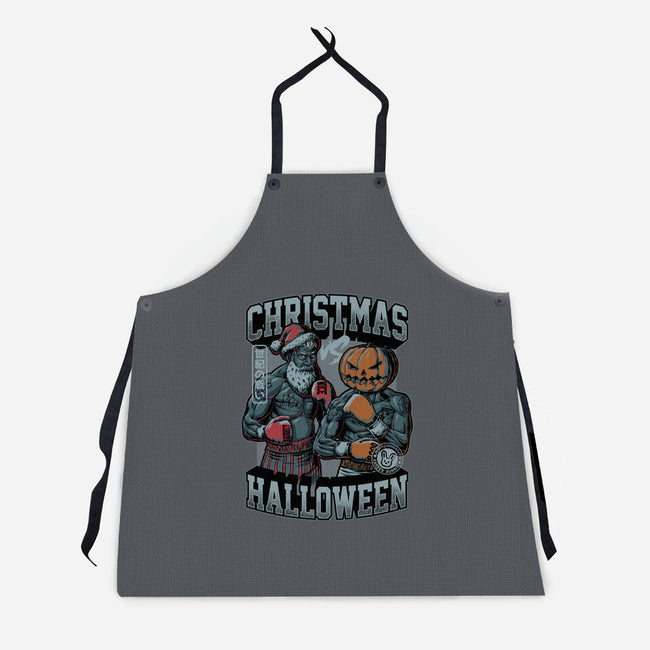 Christmas Vs Halloween-Unisex-Kitchen-Apron-Studio Mootant