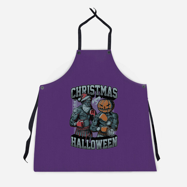 Christmas Vs Halloween-Unisex-Kitchen-Apron-Studio Mootant