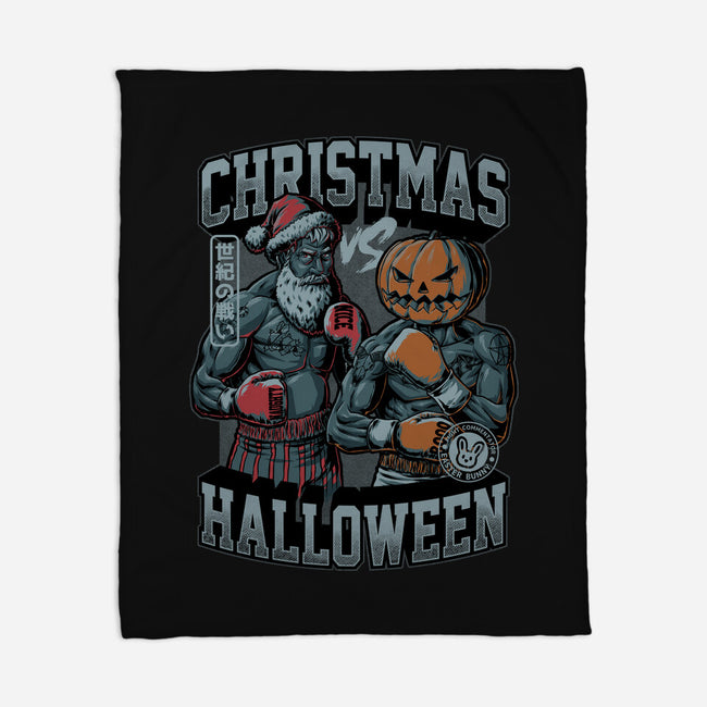 Christmas Vs Halloween-None-Fleece-Blanket-Studio Mootant