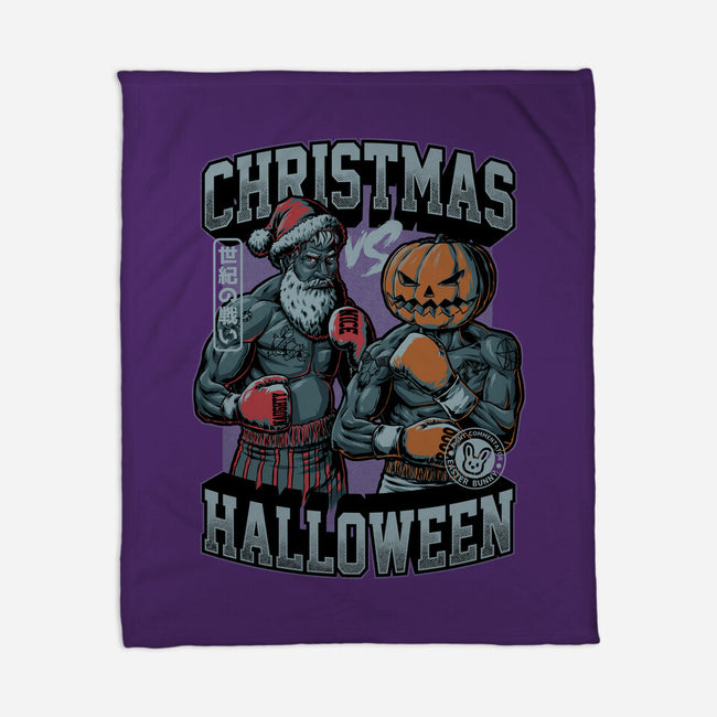 Christmas Vs Halloween-None-Fleece-Blanket-Studio Mootant