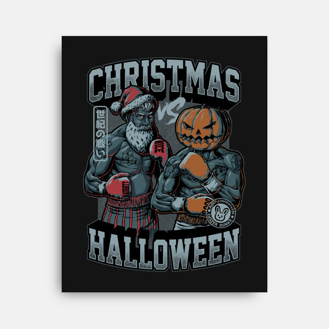 Christmas Vs Halloween-None-Stretched-Canvas-Studio Mootant