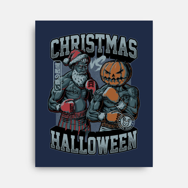 Christmas Vs Halloween-None-Stretched-Canvas-Studio Mootant