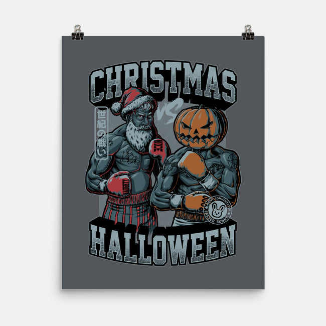 Christmas Vs Halloween-None-Matte-Poster-Studio Mootant