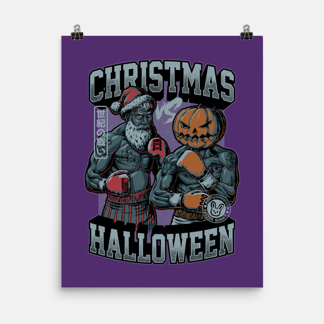 Christmas Vs Halloween-None-Matte-Poster-Studio Mootant