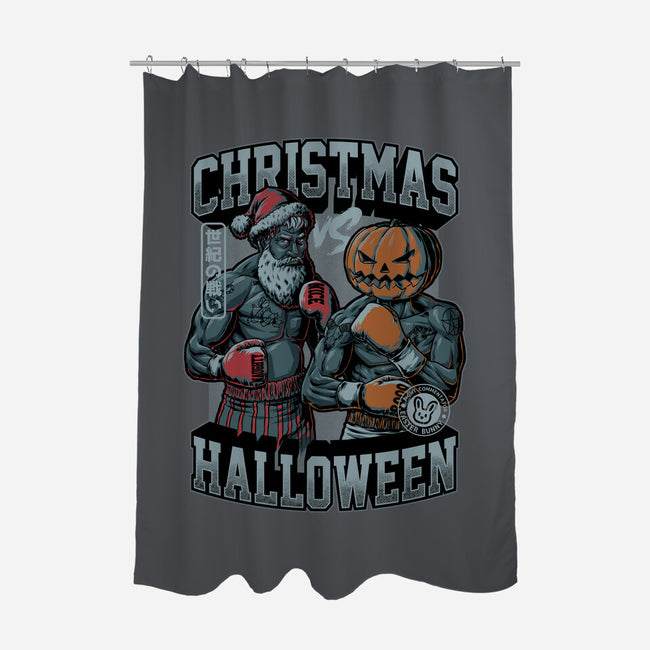 Christmas Vs Halloween-None-Polyester-Shower Curtain-Studio Mootant