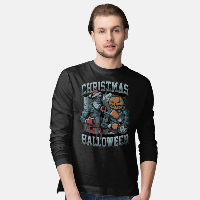 Christmas Vs Halloween-Mens-Long Sleeved-Tee-Studio Mootant