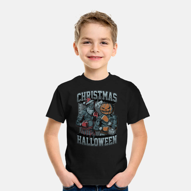 Christmas Vs Halloween-Youth-Basic-Tee-Studio Mootant