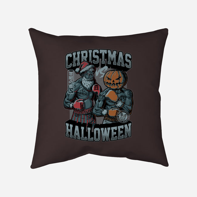 Christmas Vs Halloween-None-Removable Cover-Throw Pillow-Studio Mootant