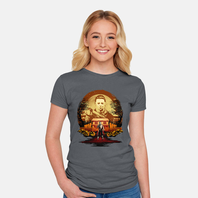 Attack Of Michael Myers-Womens-Fitted-Tee-hypertwenty